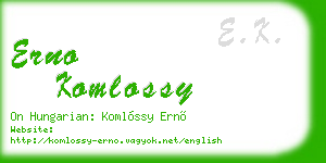 erno komlossy business card