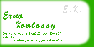 erno komlossy business card
